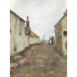 Henry Edgar Crockett (British, 1870-1926) A fishing village street scene