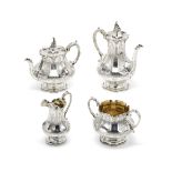 A Victorian silver four-piece tea and coffee service Barnards, London 1866 (4)