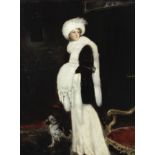 Raffael Schuster-Woldan (German, 1870-1951) Portrait of a lady in furs
