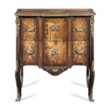 A French 19th century rosewood, walnut, amaranth and marquetry commode