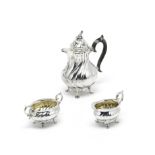 A three-piece Swedish silver coffee service C G Hallberg, Stockholm 1949 / 1950 (3)