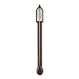 A good late 18th century mahogany Scottish stick barometer signed Molliner, Edinburgh