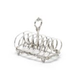 A Victorian silver toast rack John Evans, London 1874; and further items (8)