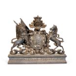 A Victorian cast iron Royal coat of arms