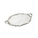 An Edwardian silver two-handled tray by D & M Davis, Sheffield 1905