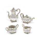 A Victorian four-piece silver tea and coffee service Joseph & Albert Savory, London 1850 / 1851 (4)