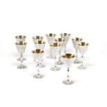 A set of twelve silver goblets Garrard, Sheffield 1969 - 1977 (12)