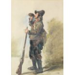 Attributed to David Cox Snr. O.W.S. (British, 1783-1859) Studies of a hunter; a pair the first 41...