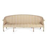 A George III painted and parcel gilt sofa