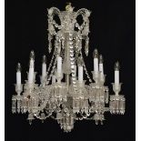 A Baccarat cut and moulded clear glass twelve light Zenith chandelier