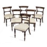 A set of six William IV rosewood dining chairs (6)
