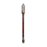 An early 19th century brass mounted mahogany ship's stick barometer, signed H.Hughes, 59 Fenchur...