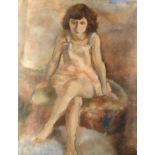 Jules Pascin (French, 1885-1930) Fillette assise (Painted in Paris 1927-1928)