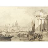 Clarkson Stanfield, R.A. (British, 1793-1867) A flotilla on the Thames at Blackfriars, St Paul's ...