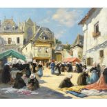 Henri Alphonse Barnoin (French, 1882-1935) Petit marché, Quimper