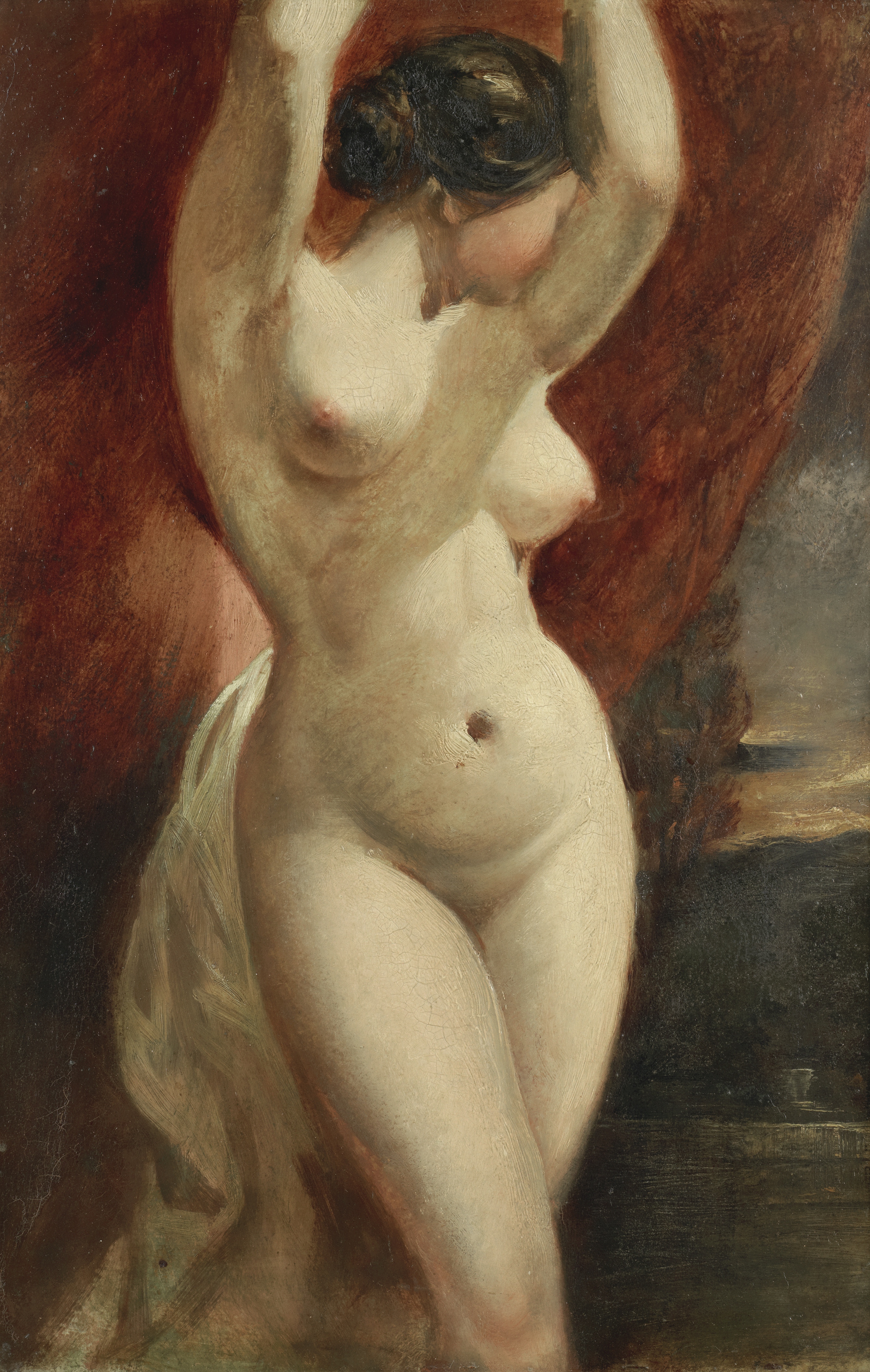 Attributed to William Etty, RA (British, 1789-1849) Standing female nude