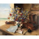 Marcel Dyf (French, 1899-1985) Nature morte au violon (Painted in 1950)