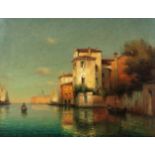 Antoine Bouvard (French, 1870-1956) Gondolier on a Venetian canal
