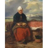 Edward Charles Barnes (British, circa 1830-1882) The old shrimp seller