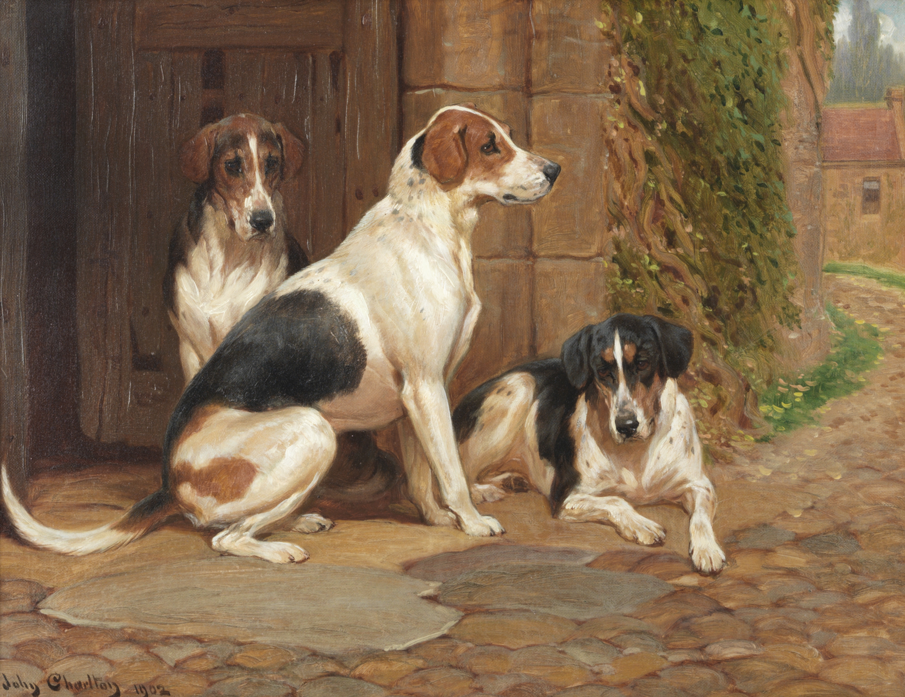 John Charlton, RBA, RI, ROI (British, 1849-1917) 'Foxhounds'