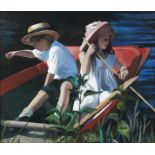 Sherree Valentine-Daines (British, born 1956) Fishing at Henley (Painted in 1997)
