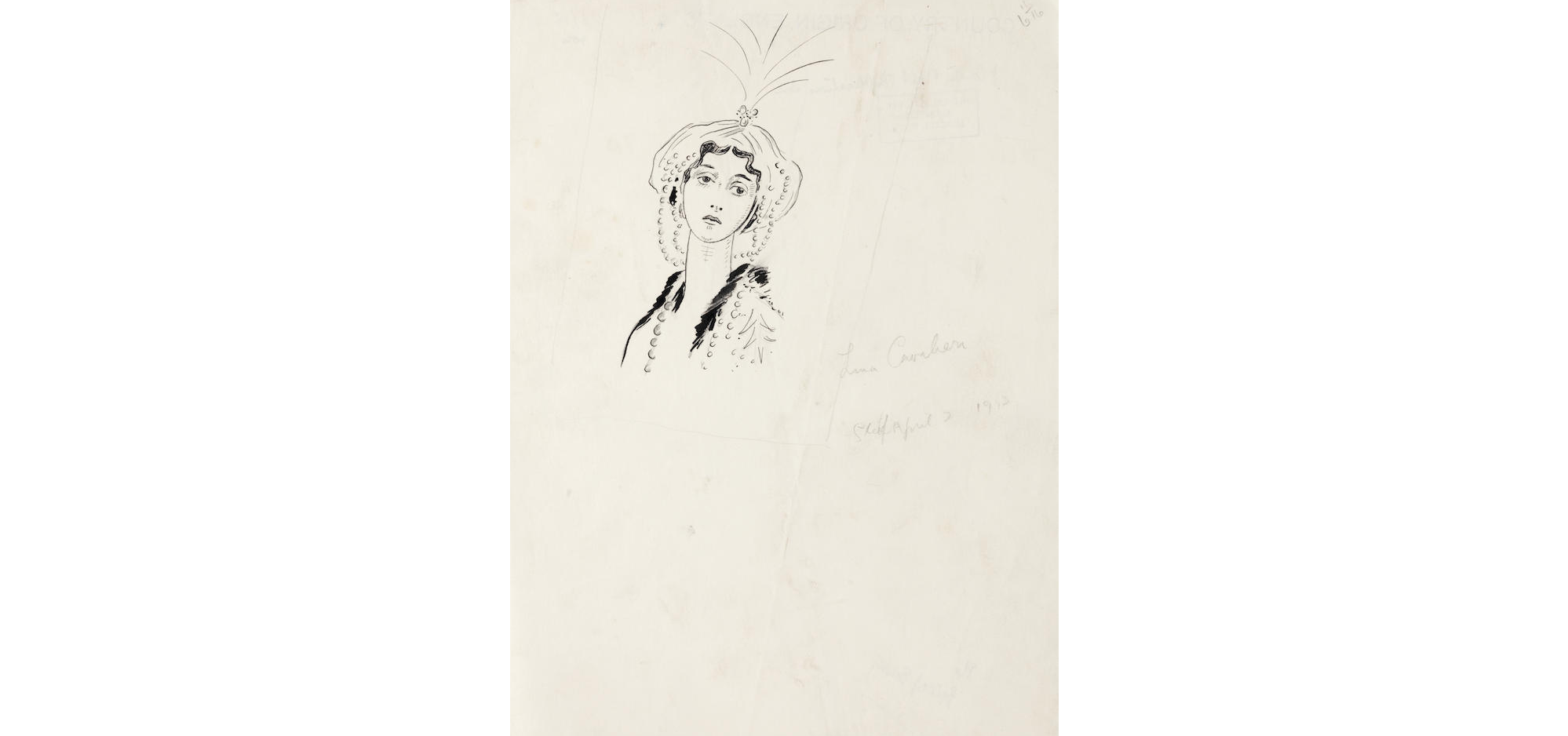 Cecil Beaton (British, 1904-1980) Lina Cavalieri 28 x 21cm (11 x 8 1/4in) sheet; 15 x 6.5cm (5 7/...