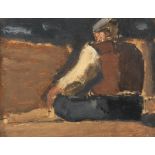 Josef Herman R.A. (British, 1911-2000) Peasant Sitting, Back View