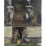 Unity Spencer (British, 1930-2017) Caryatids and Workmen, St Pancras Church, Euston (Painted in 1...