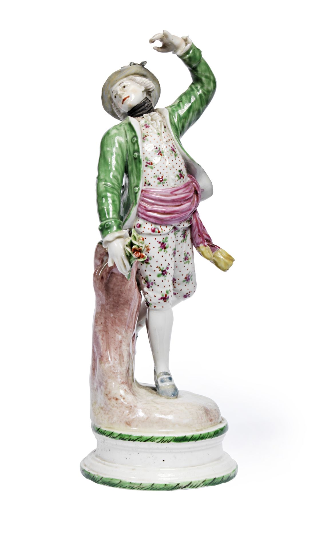 A Volkstedt porcelain figure of a man Circa 1775