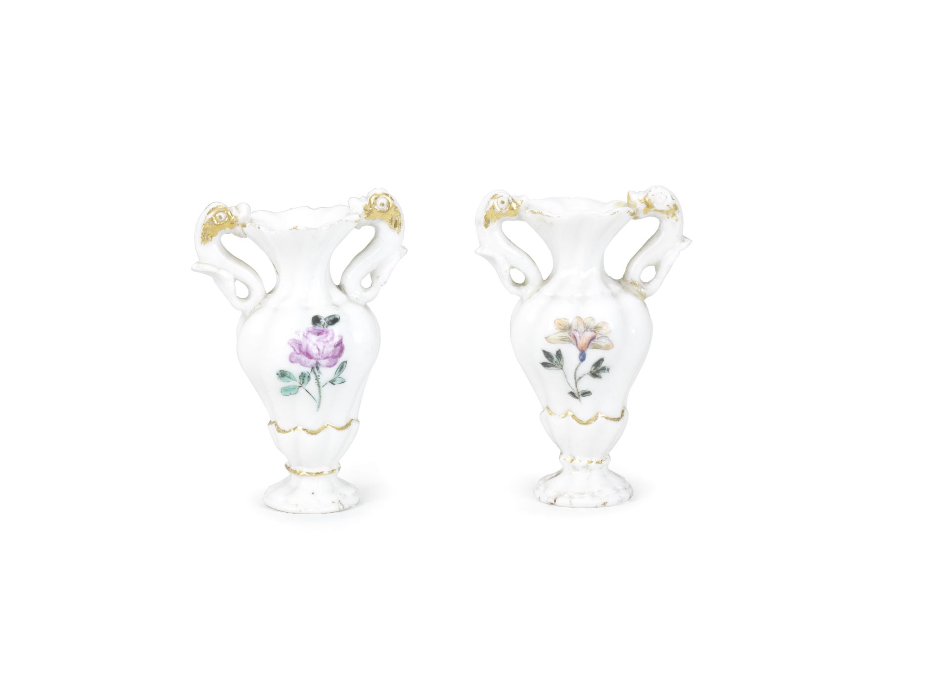 Two Capodimonte miniature vases Circa 1750