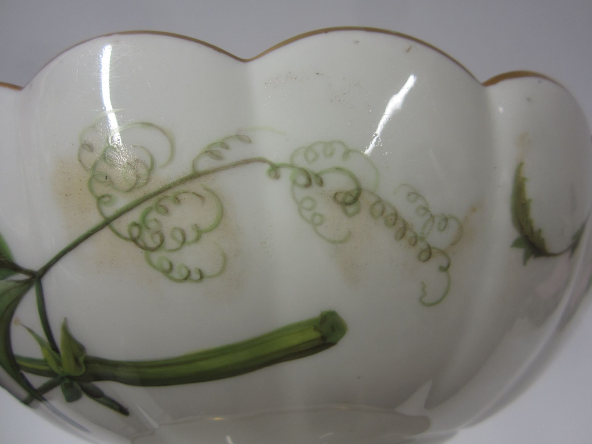 A rare Derby botanical footed bowl Circa 1800 - Bild 4 aus 5