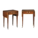 A pair of George III style mahogany drop-leaf side tables, 20th century (2)