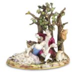 A Meissen figure group of lovers Late 19th century