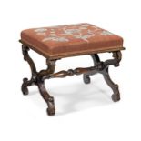 A William IV rosewood X-frame stool In the manner of Gillows