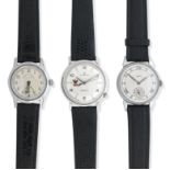 A group of three 20th century stainless steel manual wind wristwatches