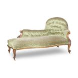 A 19th century mahogany framed chaise longue