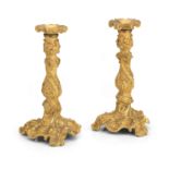 A pair of 19th century ormolu candlesticks (2)