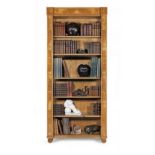 An oak and pollard oak open library bookcase