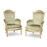 A pair of late 19th/early 20th century gilt framed fauteuil (2)