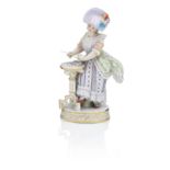 A Meissen figure of a lady playing cards Late 19th century