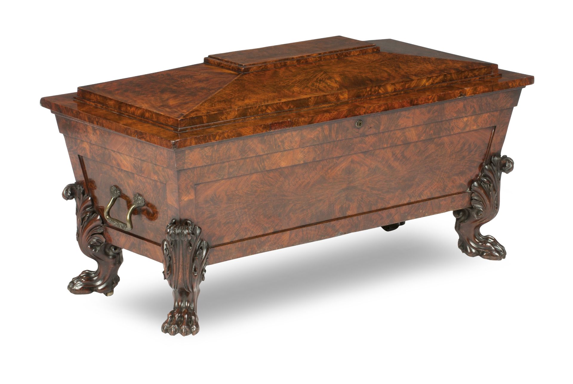 An oversized Regency mahogany cellaret