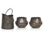 An Arts and Crafts coal scuttle with a pair of Secessionist planters (3)