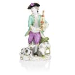 A Meissen figure of a shepherd 18th century, Marcolini period