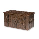 A large 18th century iron 'Armada' chest, probably German