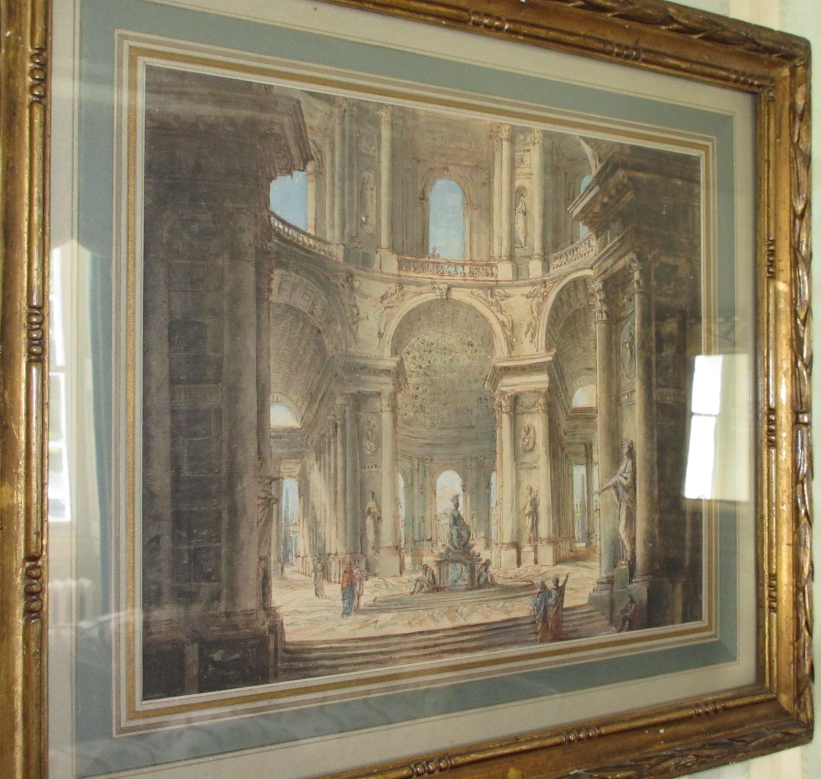 Follower of Giovanni Paolo Panini (Italian, 1691-1765) A Capriccio Interior - Image 2 of 2