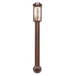 A George III mahogany stick barometer The dial engraved 'Stampa & Co. Fecit, London'