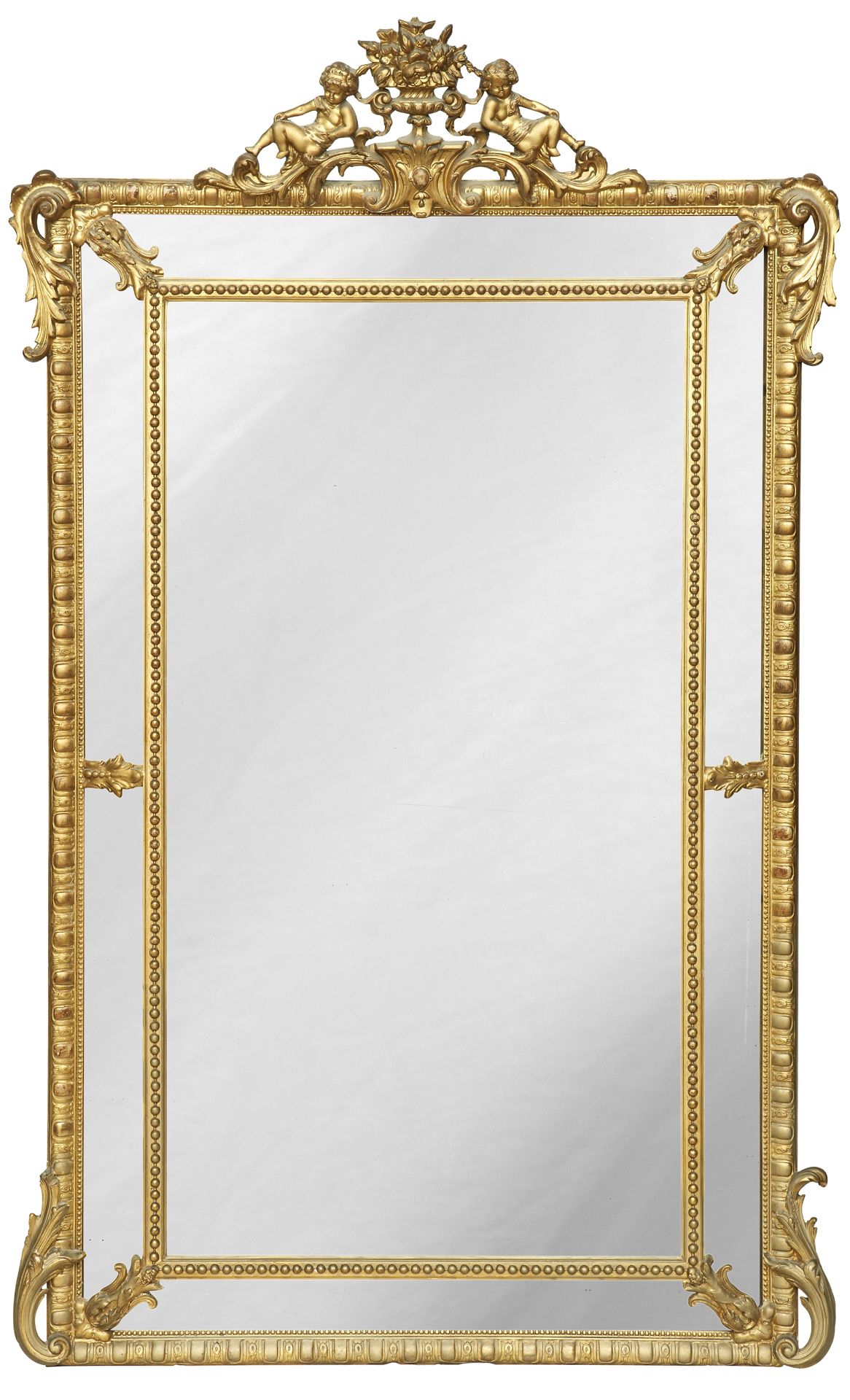 A late 19th century gilt framed wall mirror