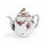 A small Italian teapot and cover, probably Vinovo porcelain Circa 1780