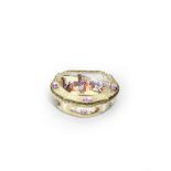 A Meissen style gilt metal mounted snuff box Second half 19th century