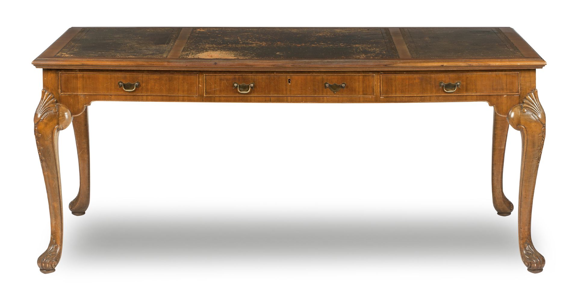 A late 19th century mahogany desk